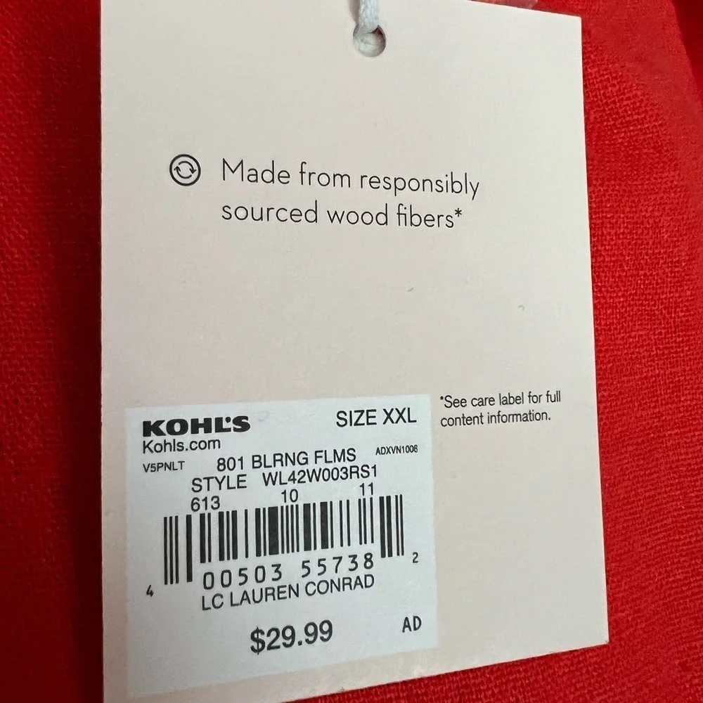 NWT$30  Lauren Conrad Orange Button Detail Tank Blouse XXL - Picture 8 of 10